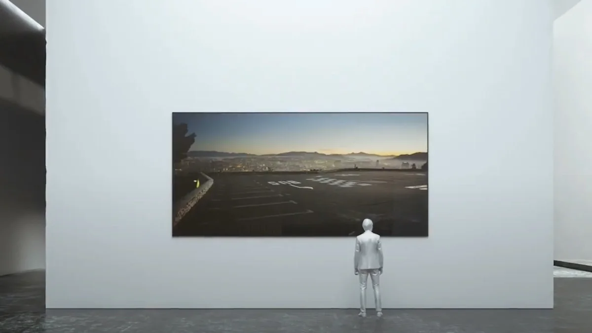 WhiteWall Masterprint Landscape image as a WhiteWall Masterprint (large-format acrylic photo print) on a wall.