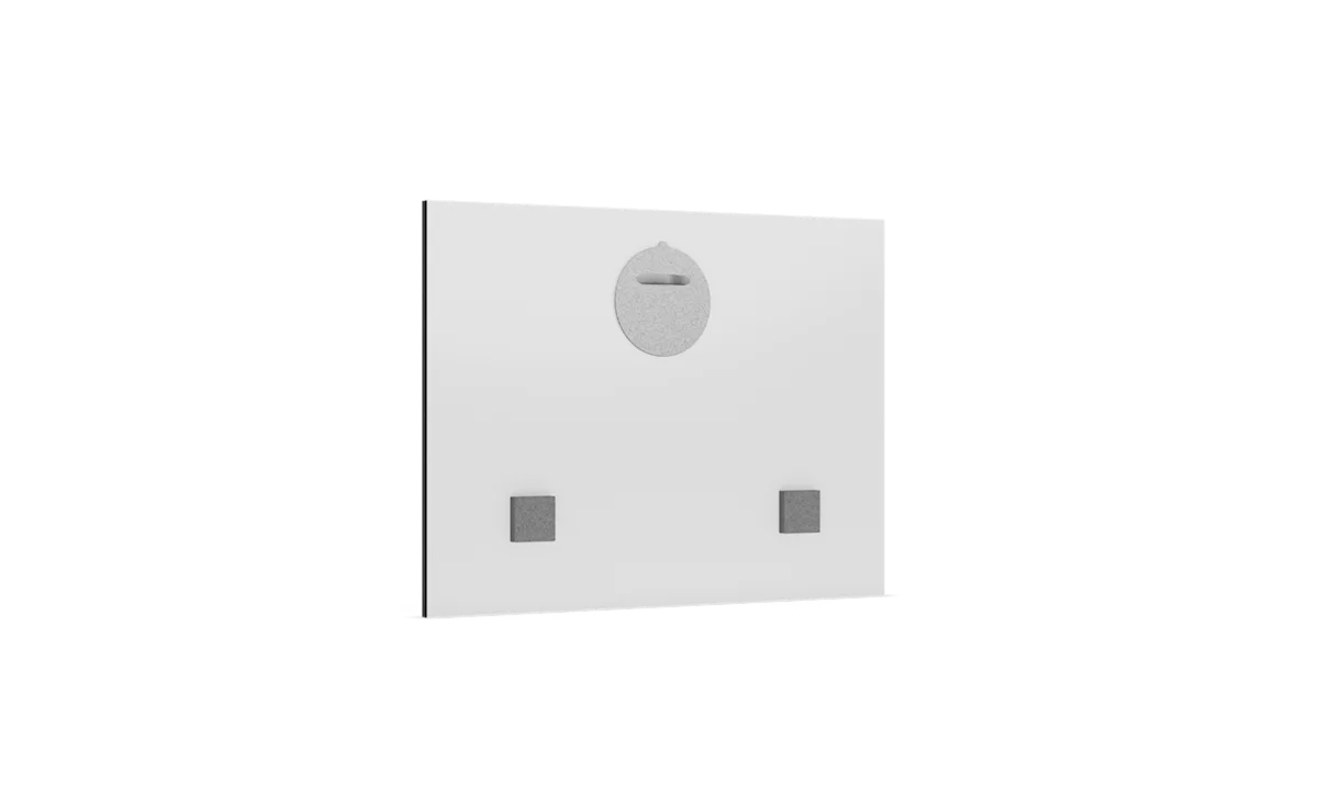 Hanging system with picture hanging hooks Back of the photo print under acrylic glass with picture hanging hooks