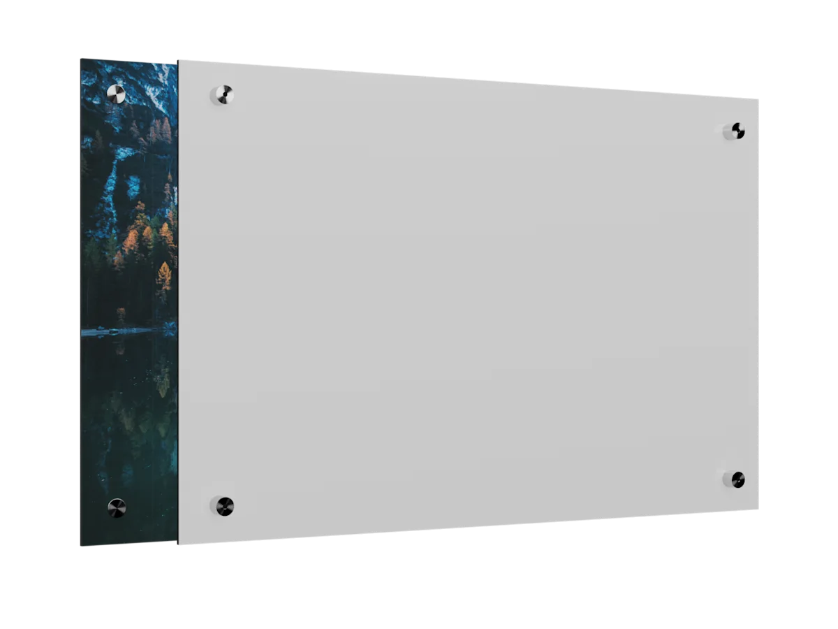 Hanging System Wall Posts Back of the photo print under acrylic glass with wall posts hanging system